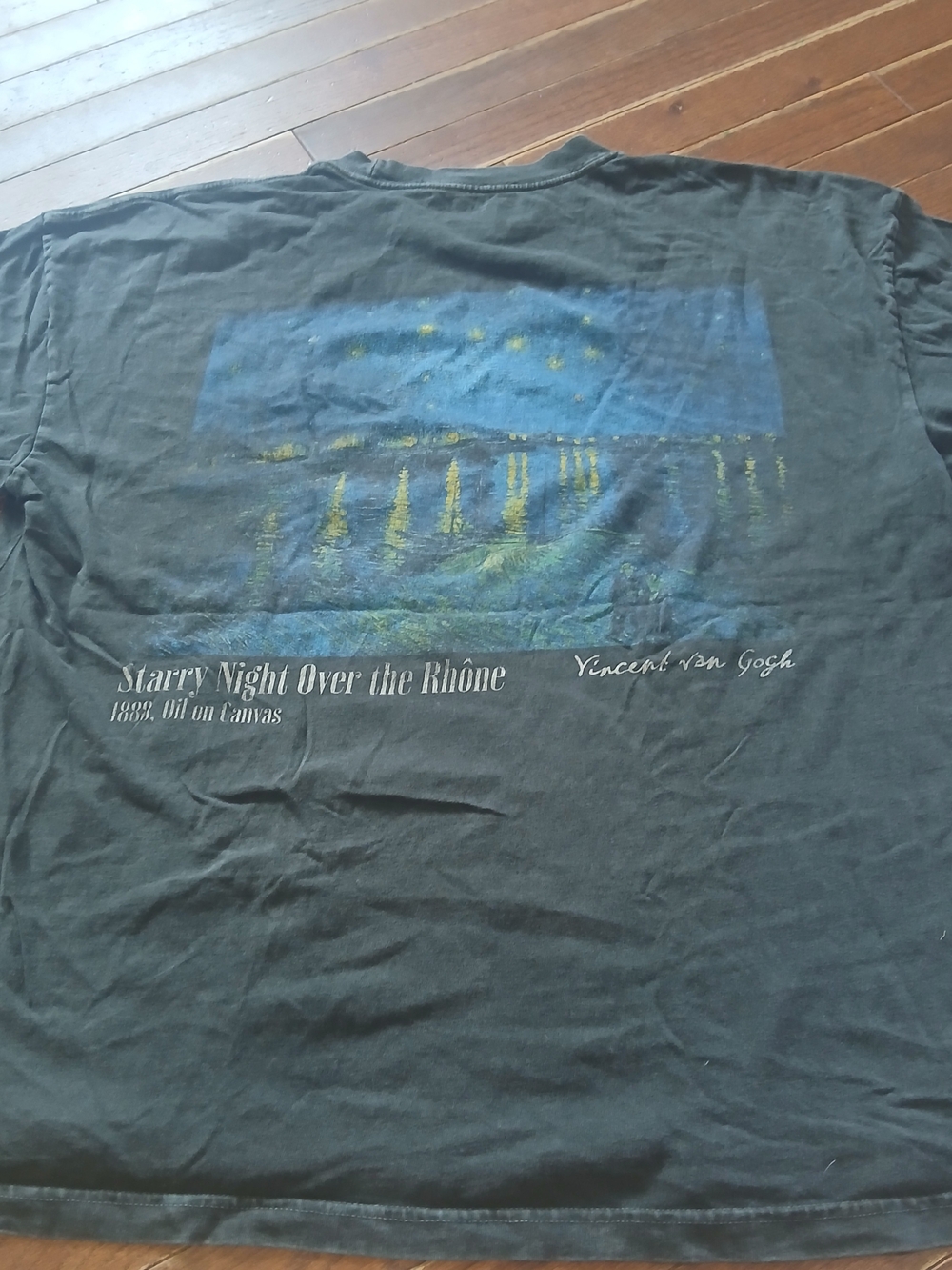 Abercrombie & Fitch Soft AF Black 'Starry Night Over the Rhône' Graphic Tee XXL